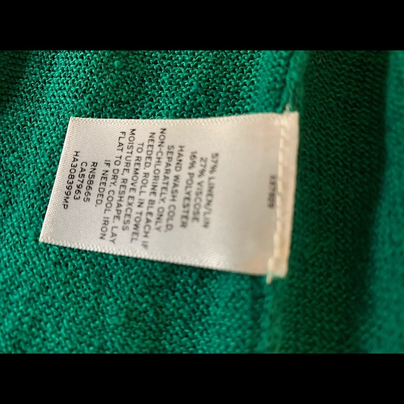 Halogen Long Bright Green Linen Cardigan Sz XS - Picture 4 of 4